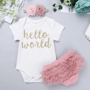 Open image in slideshow, Newborn 3Pcs Bodysuits+PP Pants+Headband - nanasepiphany
