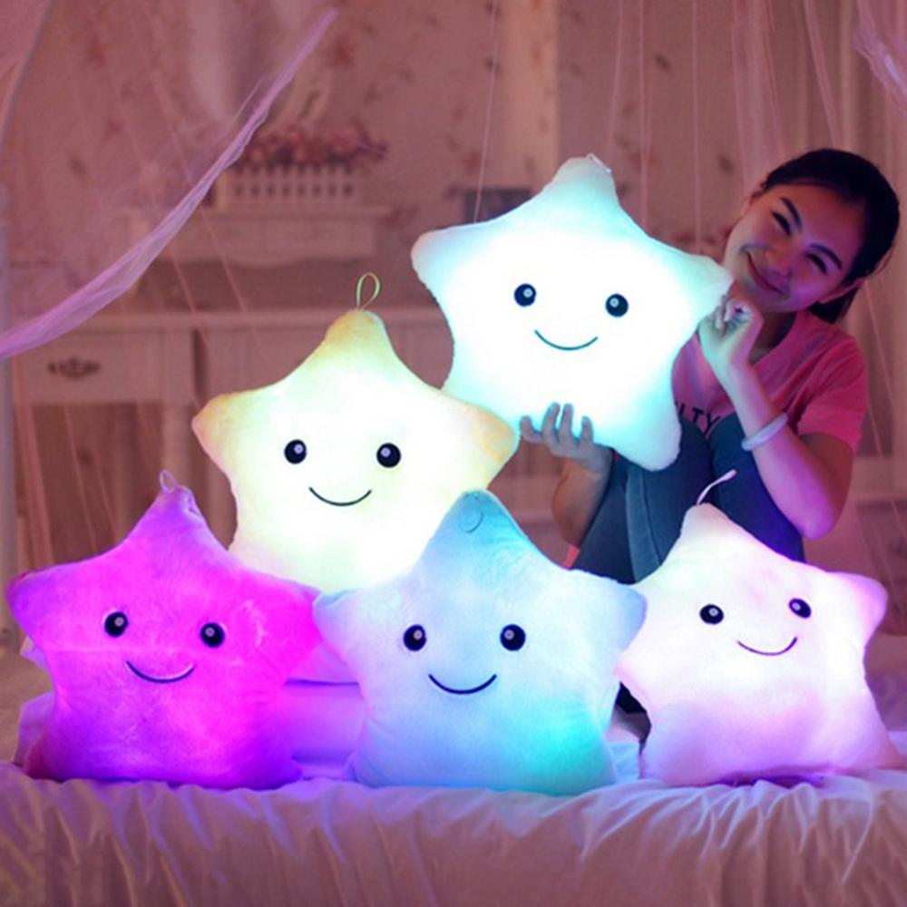 Plush Luminous Star Cushion Colorful Glowing Pillow Led Light Toys - nanasepiphany