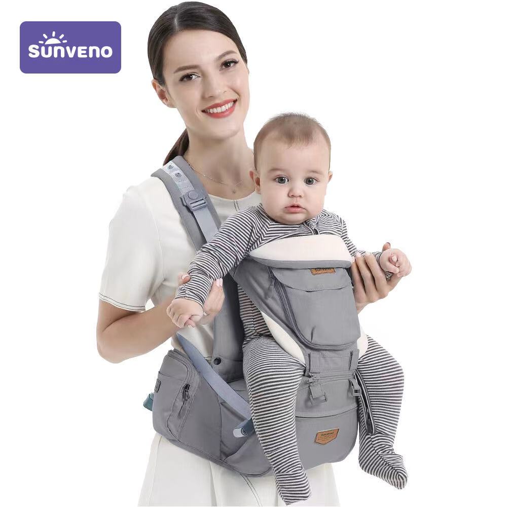 Sunveno Ergonomic Baby Carrier Kangaroo Child Hip Seat  Holder Sling Wrap Backpack Baby Travel Activity Gear - nanasepiphany