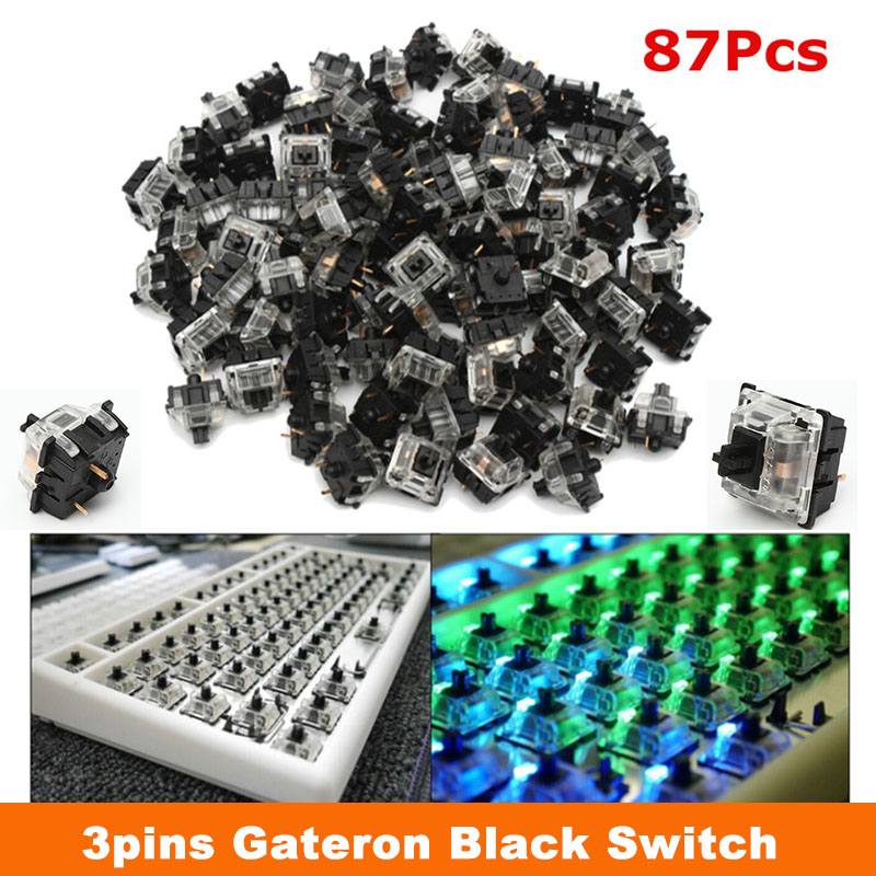 Gateron Switch 3pin 87Pcs Pack DIP RGB Series Black Switches For OEM Mechanical Gaming Keyboard PC - nanasepiphany