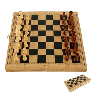 Open image in slideshow, Folding Solid Wood Chessboard Magnetic Pieces Entertainment Board Games - nanasepiphany
