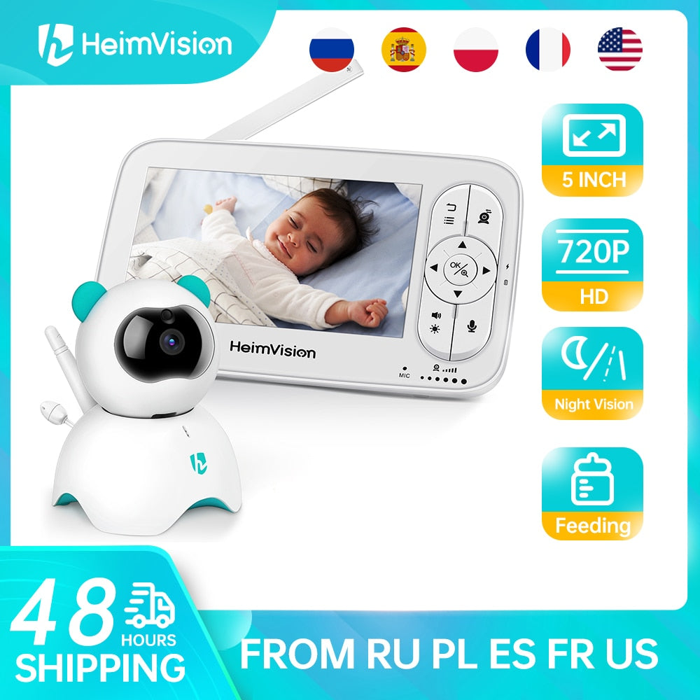 HeimVision 5.0 Inch Baby Monitor with Camera/ Wireless Video/ 720P HD Security Night Vision/ Temperature - nanasepiphany