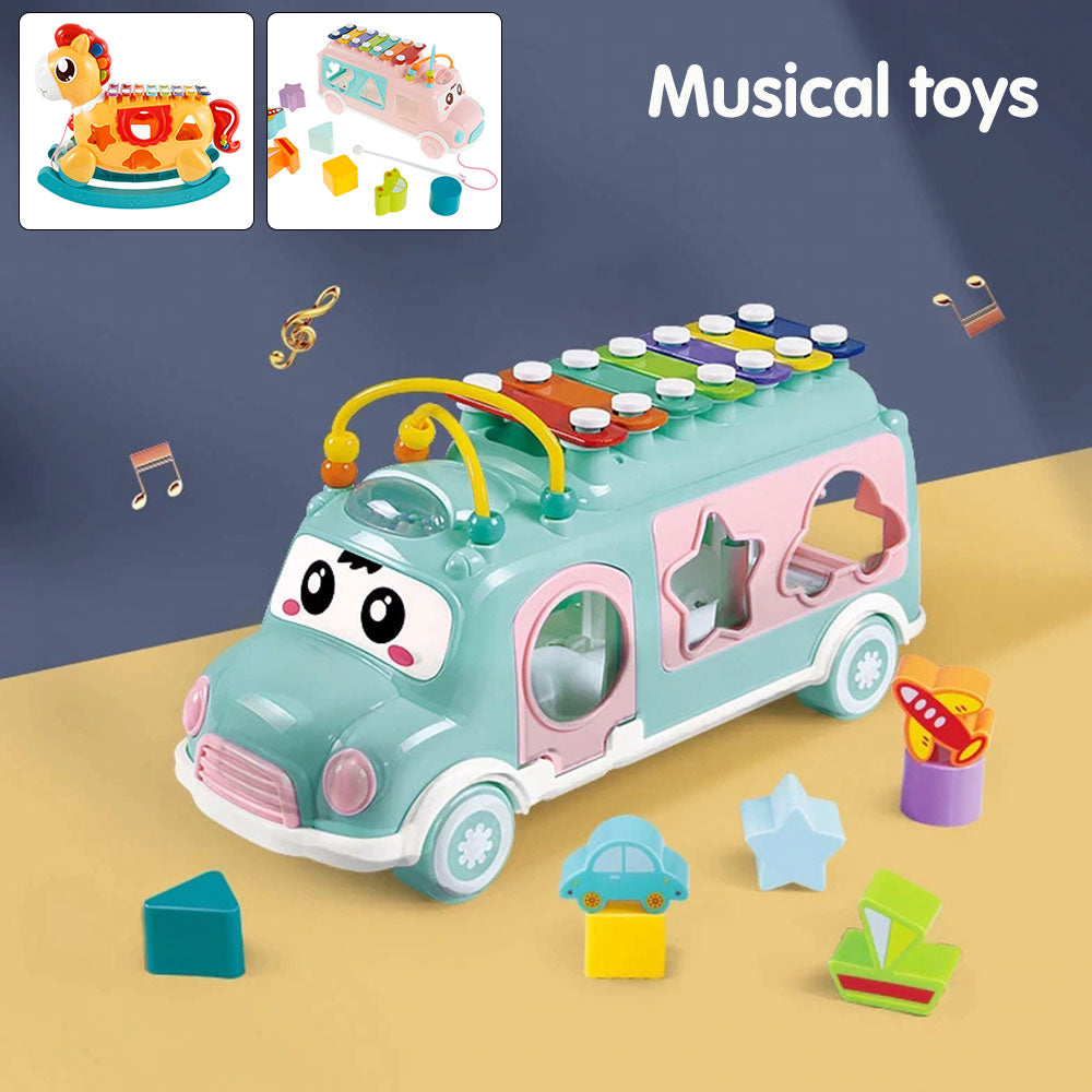 Educational Musical Instrument Knock Piano Bus - nanasepiphany