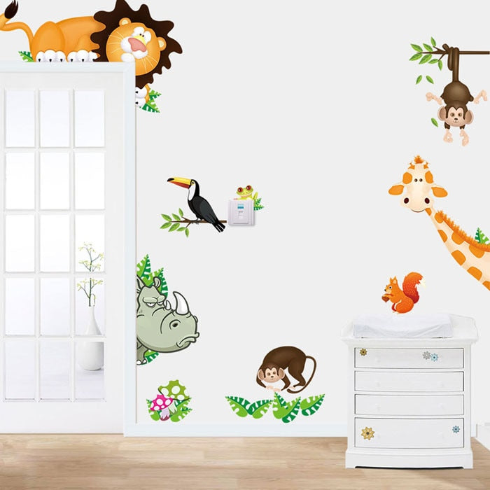 Jungle Animal Mural Decal Wall Stickers - nanasepiphany