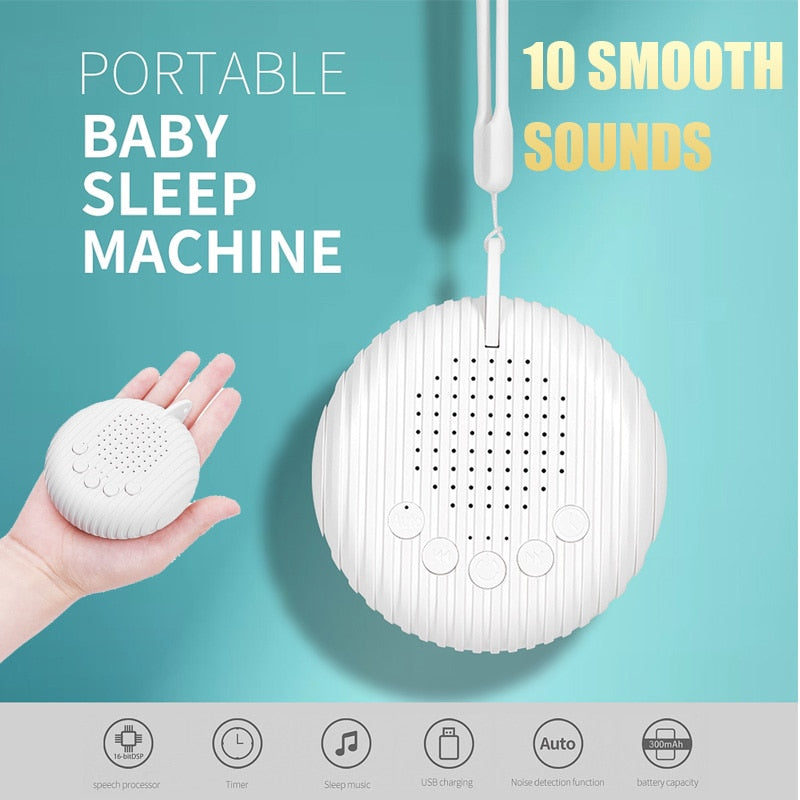 Portable White Noise Sound Machine 10 Sound /15/30/60min Timer Built-in Rechargeable Battery - nanasepiphany