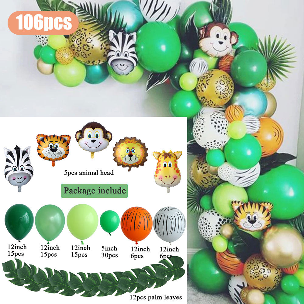 106 Pcs Zoo Animal Balloon Set - nanasepiphany